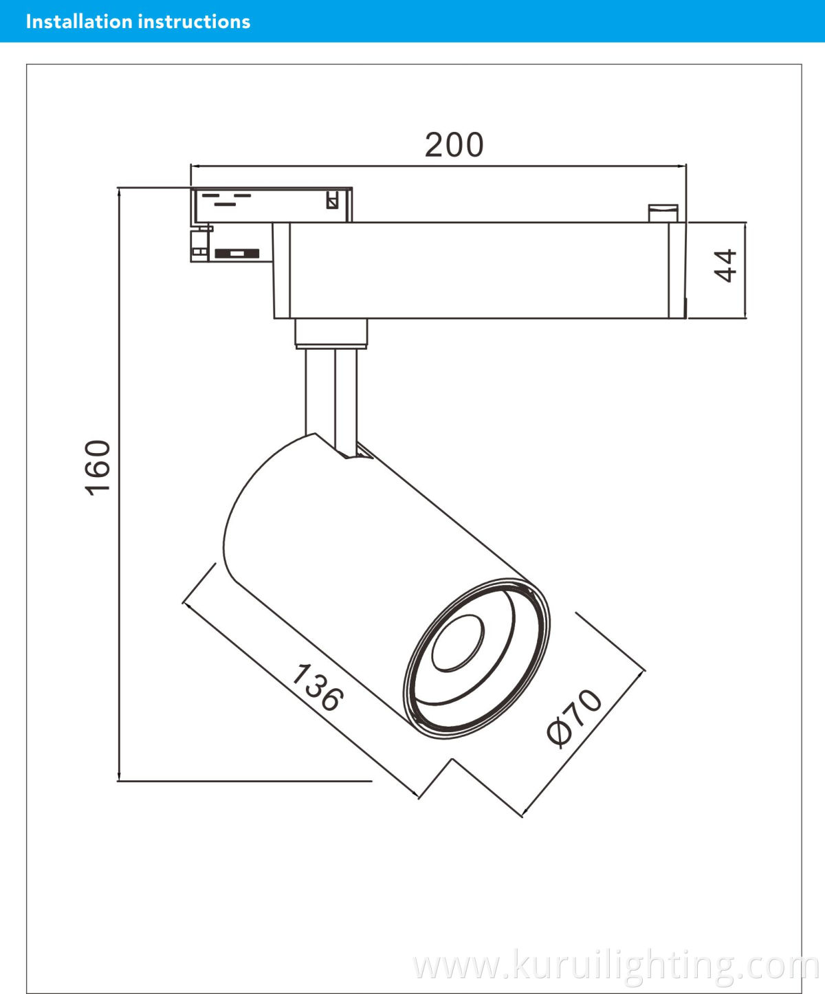 30W Modern Commercial Focus 2 Wires 3 Wires Adjustable Non-isolated Constant Current COB LED Track spot light